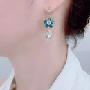 Pinkdudu Retro Fashion Blue Flower Drop Earrings -S4626477 - Tuzzut.com Qatar Online Shopping