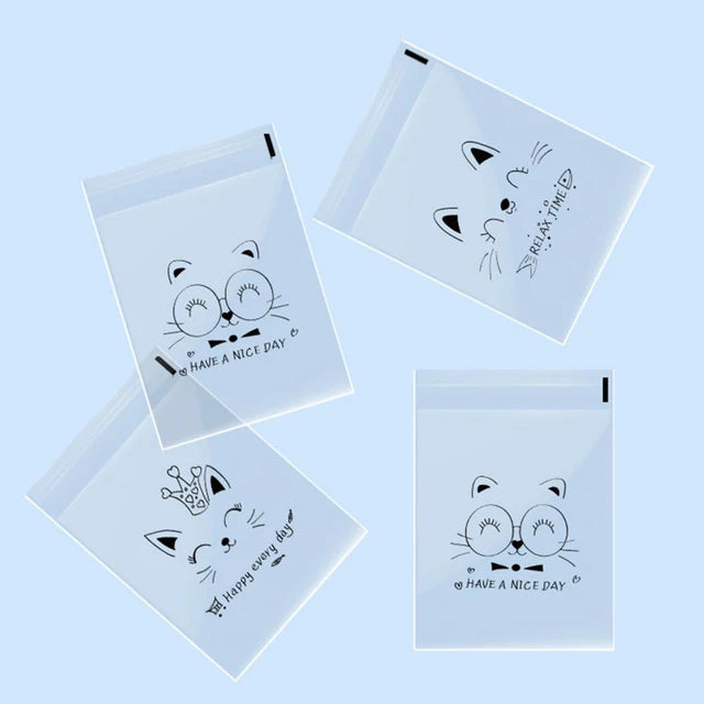 100 Pcs Toast Bags Durable Self-adhesive Packaging Bags Grease Proof Lightweight Paper Wrapping Kitchen