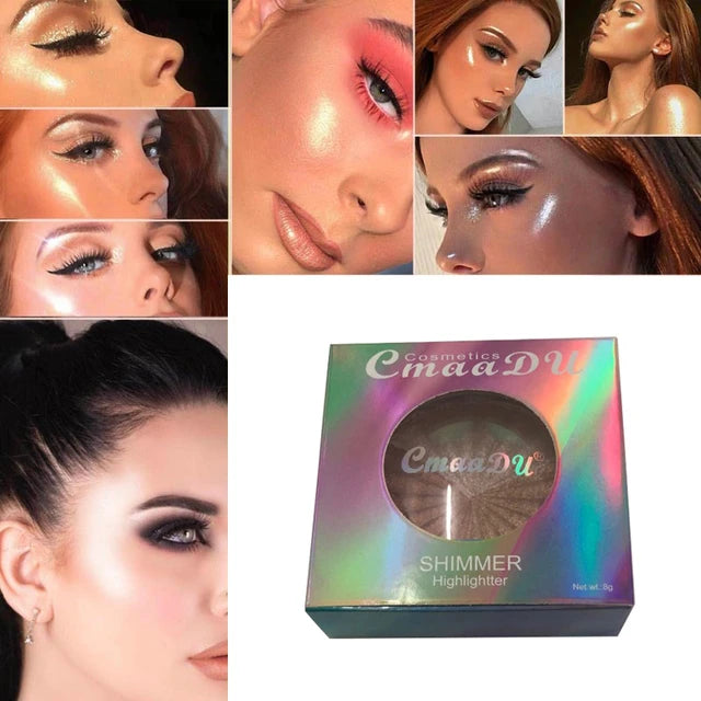 1PCS Highlighter Makeup Shimmer Powder Highlighter Palette Base Illuminator Highlight Face Contour Bronzer Face Makeup - Tuzzut.com Qatar Online Shopping