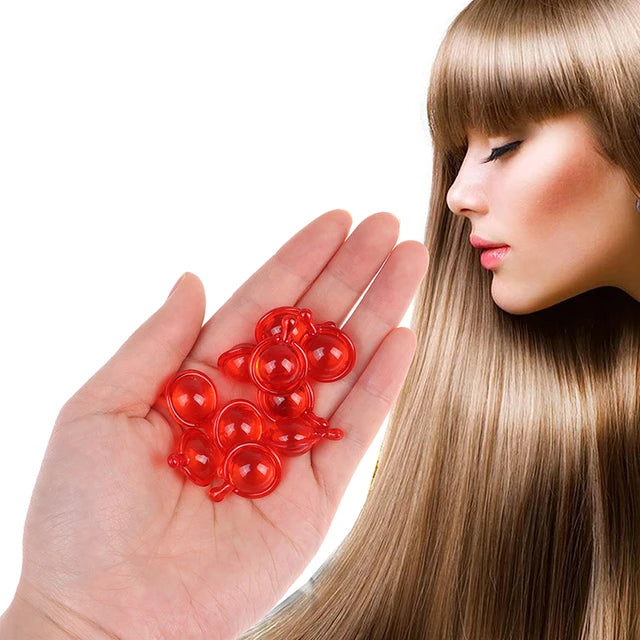 10Pcs/pack Hair Vitamin Capsule Pro Keratin Complex Oil Smooth Silky Hair Serum - Tuzzut.com Qatar Online Shopping