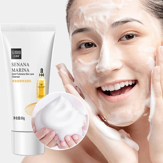 SENANA Marina Gold Fullerene Skin Care Facial Cleanser 60g - Tuzzut.com Qatar Online Shopping