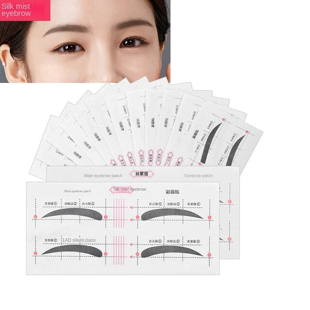 12 Eyebrow Shape Card Conjoined Eyebrow Stickers Simple Seconds To Complete - Tuzzut.com Qatar Online Shopping