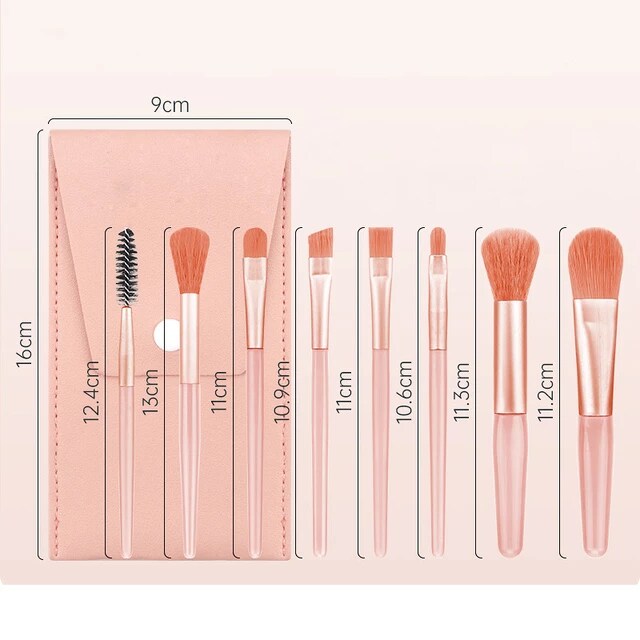 8pcs Professional Makeup Brushes Set Cosmetics Powder Eyeshadow Foundation Blush Blending Concealer Beauty Tools With Holster - TUZZUT Qatar Online Store