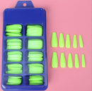 Blue Box 100Pcs Candy Solid Color Ballet Nail Trapezoidal False Nail Artificial Finger Set Bulk Long Full Cover Nail Tips - Tuzzut.com Qatar Online Shopping