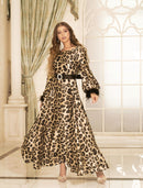 Leopard Fashion Belt Dress  -S4677749 - Tuzzut.com Qatar Online Shopping