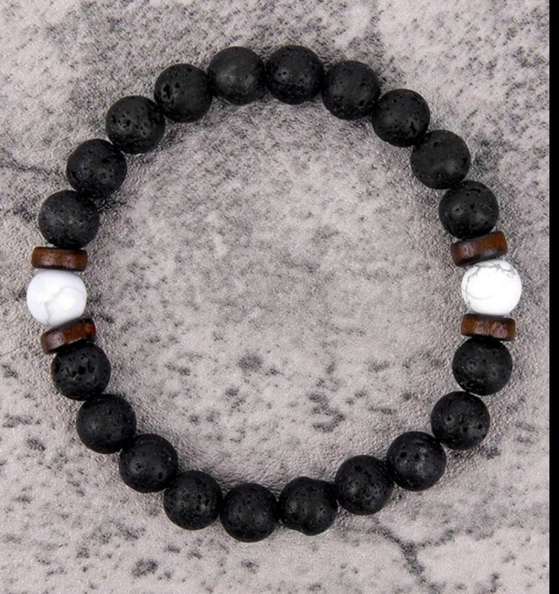 Bracelet for Men Lava Wooden 8mm Beads Bracelet - X4504864