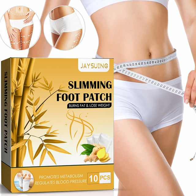 10pcs/pack Ginger Detox Foot Patches Pads Body Toxins Feet Slimming Cleansing Herbal Adhesive Slimming Foot Patch