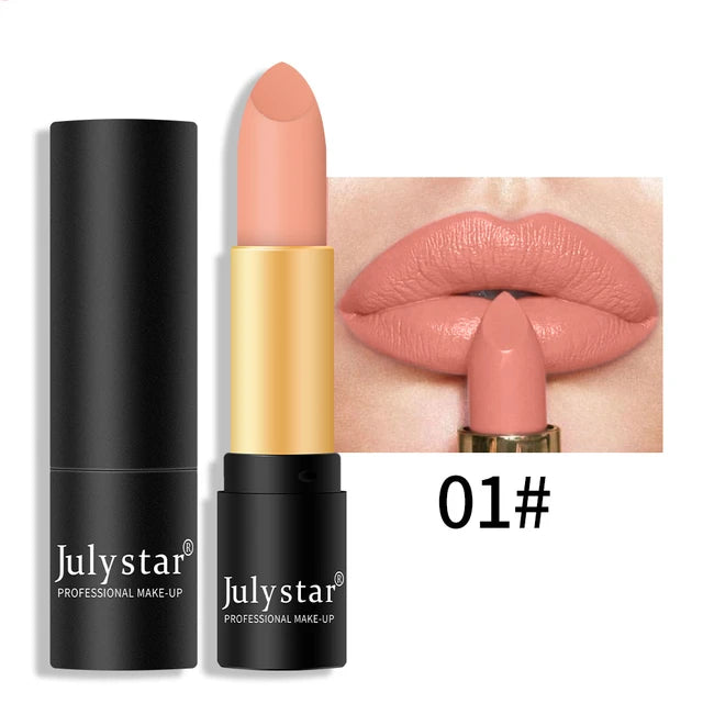 Julystar Waterproof Nude Matte Lipsticks Long Lasting Lip Stick Not Fading Sexy Red Pink Velvet Lipsticks Makeup Cosmetic - Tuzzut.com Qatar Online Shopping