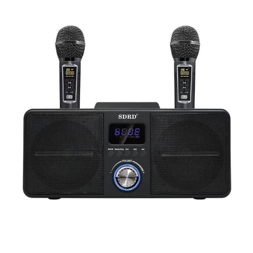 SDRD SD-309 Wireless Bluetooth Dual Microphone Karaoke Portable Speaker - Tuzzut.com Qatar Online Shopping