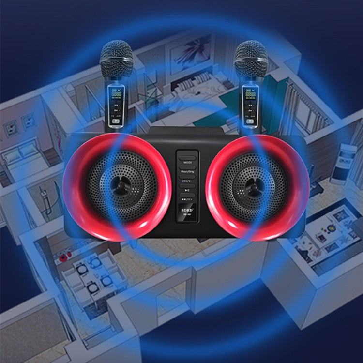 SDRD SD-307 Wireless Bluetooth Karaoke Family speaker with Dual Microphones - Tuzzut.com Qatar Online Shopping