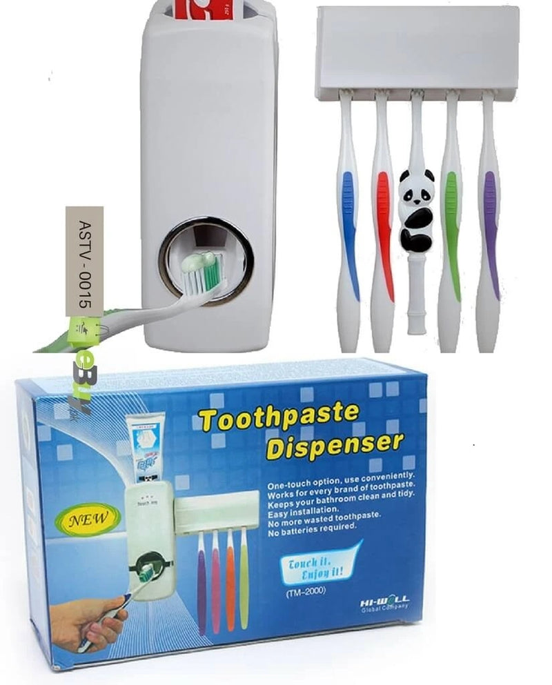 Tooth Brush Holder with Automatic Toothpaste Dispenser - Tuzzut.com Qatar Online Shopping