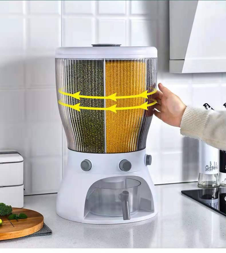 Rotatable Rice Pulse Cereal Dispenser 4 compartments Rotatable Rice Pulse Cereal Dispenser 4 compartments