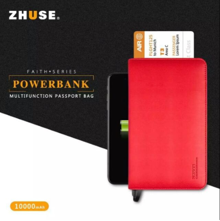 2-in-1 ZHUSE Universal Leather Wallet with 10000mAh Power Bank - TUZZUT Qatar Online Store