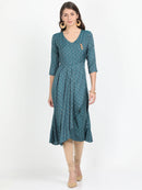 Women Blue Indo- Western Dress - Tuzzut.com Qatar Online Shopping