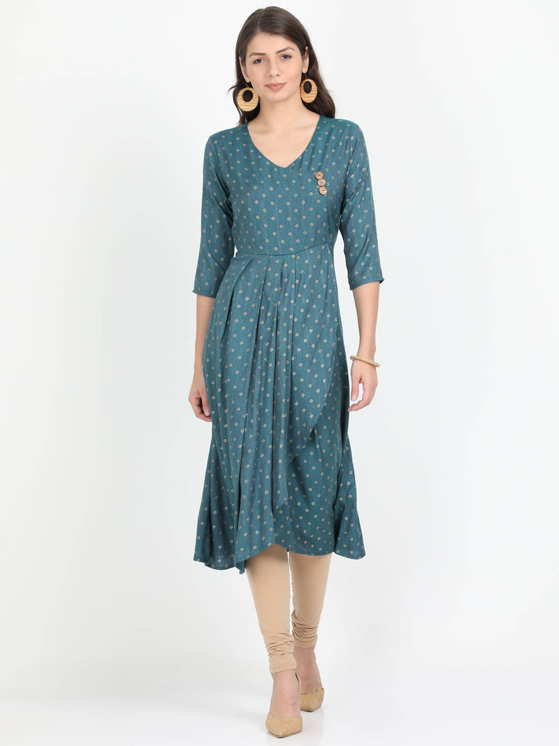 Women Blue Indo- Western Dress - TUZZUT Qatar Online Store