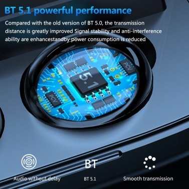 M9 TWS Bluetooth 5.1 Wireless Headphones Earbuds Flashlight/Mirror - Tuzzut.com Qatar Online Shopping