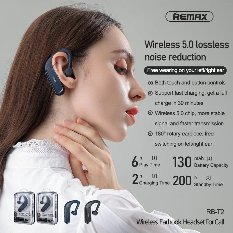Remax RB-T2 Bluethooth Ear Hook Headset - Tuzzut.com Qatar Online Shopping