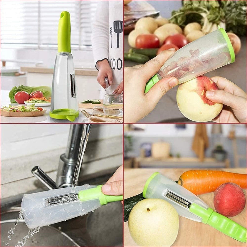 Easy Slicer Vegetable Peeler with Container - Tuzzut.com Qatar Online Shopping