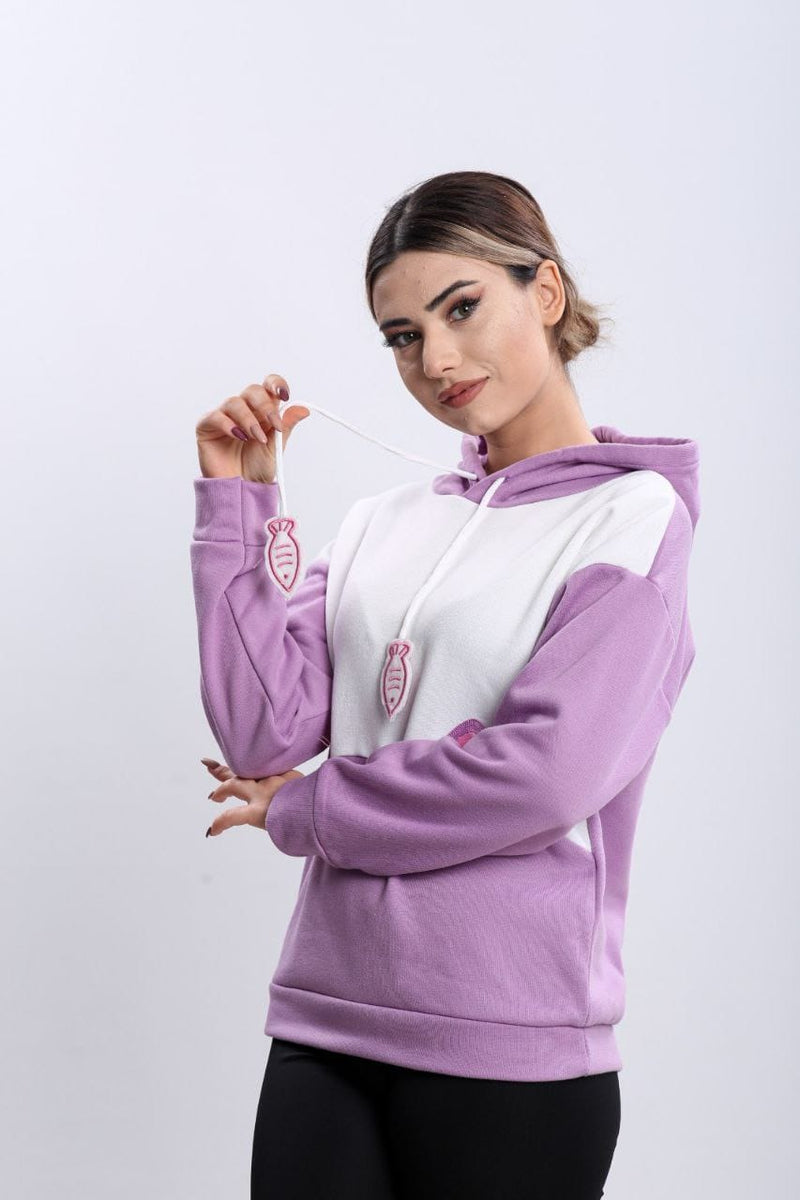 Turkish Cute Cat Hoodie Women Fashion Sweatshirt - Violet - Tuzzut.com Qatar Online Shopping