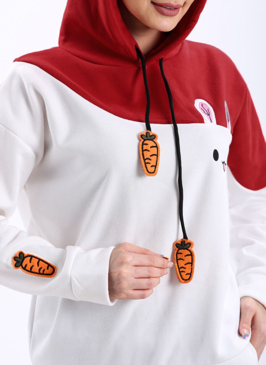 Turkish Funny Bunny Hoodie Women Fashion Sweatshirt - Red Turkish Funny Bunny Hoodie Women Fashion Sweatshirt - Red