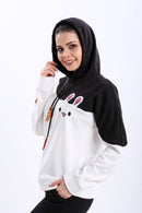 Turkish Funny Bunny Hoodie Women Fashion Sweatshirt - Black - Tuzzut.com Qatar Online Shopping