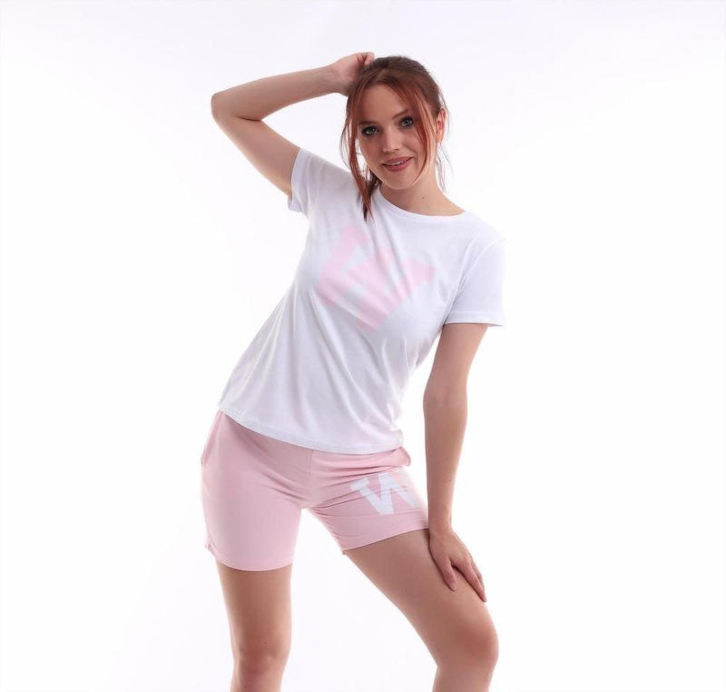 Turkish Viskon Top and Shorts W - Pink - Tuzzut.com Qatar Online Shopping