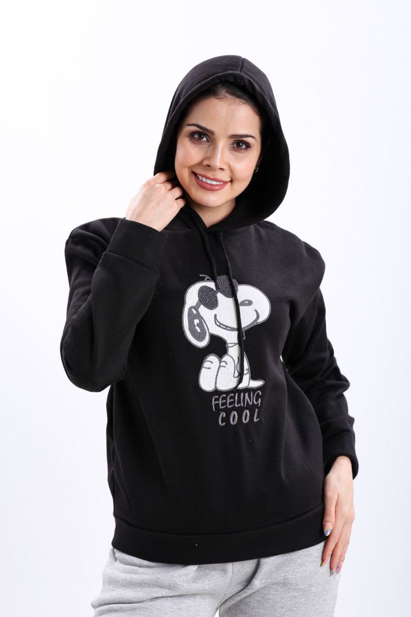 Turkish Feeling Cool Hoodie Women Fashion Sweatshirt-Black - TUZZUT Qatar Online Store