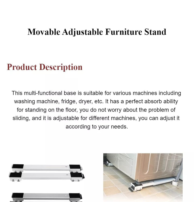 2 Pcs Movable Adjustable Furniture Base Stand - Tuzzut.com Qatar Online Shopping