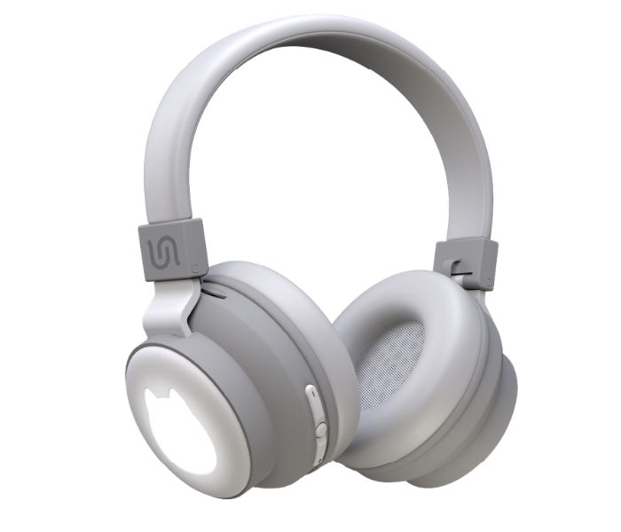 Porodo Soundtec Kids Wireless Over-Ear Headphone with LED Light - White - Tuzzut.com Qatar Online Shopping