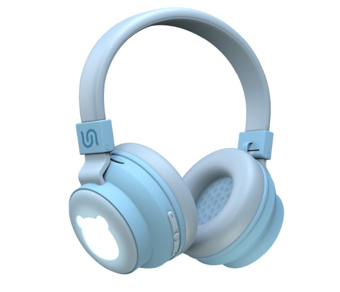 Porodo Soundtec Kids Wireless Over-Ear Headphone with LED Light - Blue - Tuzzut.com Qatar Online Shopping