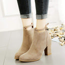 Women's Retro Fashion Ankle Boots With Thick High Heels - A18 - Tuzzut.com Qatar Online Shopping