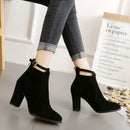 Women's Retro Fashion Ankle Boots With Thick High Heels - A18 - Tuzzut.com Qatar Online Shopping