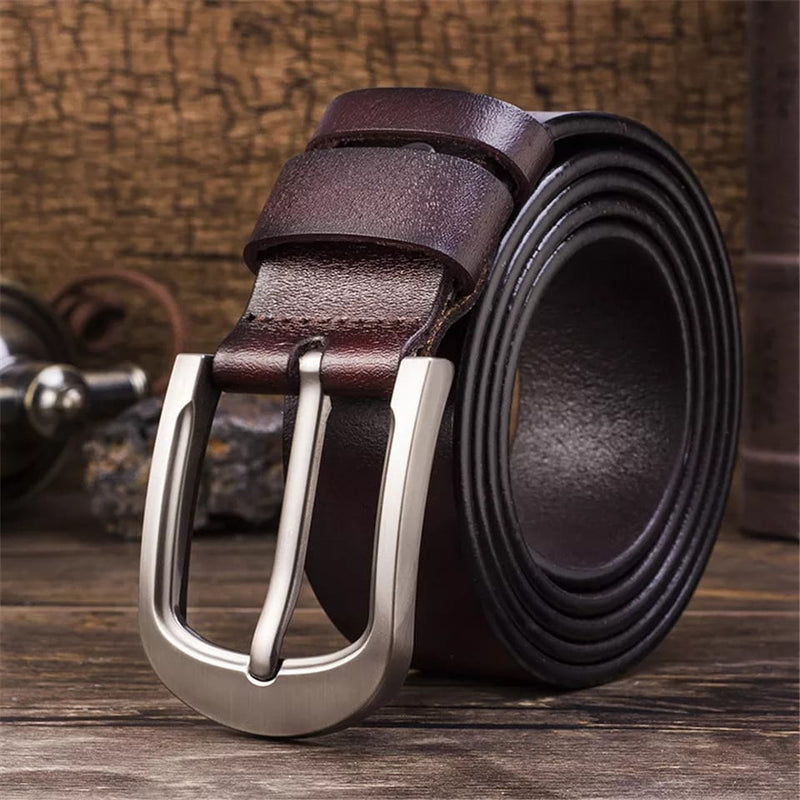 Men's Fashion Genuine Leather Luxury Buckle Belt - S350 - Tuzzut.com Qatar Online Shopping