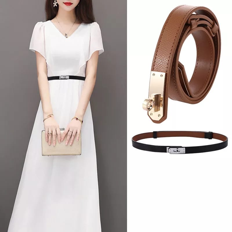 Women Fashion Genuine Leather Luxury Buckle Adjustable Belt-W115 / W125 - Tuzzut.com Qatar Online Shopping
