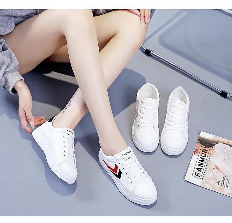 Women's White High Soled Sneaker Fashion Casual Shoes - 6617 Women's White High Soled Sneaker Fashion Casual Shoes - 6617