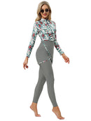 Women's Burkini Modest Swimsuit Set - Grey - Tuzzut.com Qatar Online Shopping