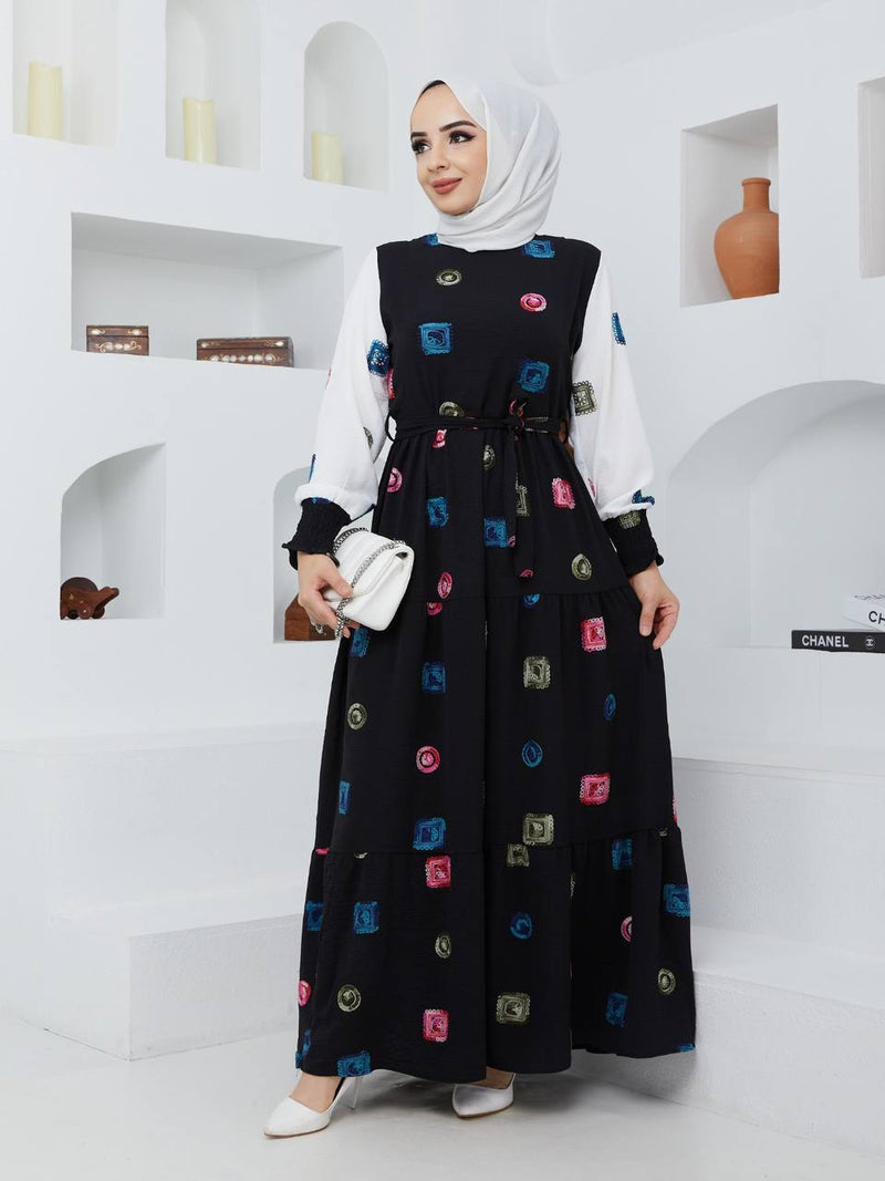 Uslu Moda Turkish Women's Ayrobin Maxi Dress - U533 - Tuzzut.com Qatar Online Shopping