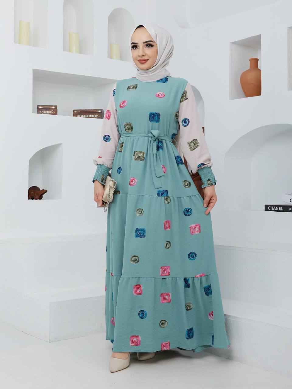 Uslu Moda Turkish Women's Ayrobin Maxi Dress - U533 Uslu Moda Turkish Women's Ayrobin Maxi Dress - U533
