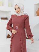 Efsun Moda Turkish Women's Chiffon Maxi Dress - 226 - Tuzzut.com Qatar Online Shopping