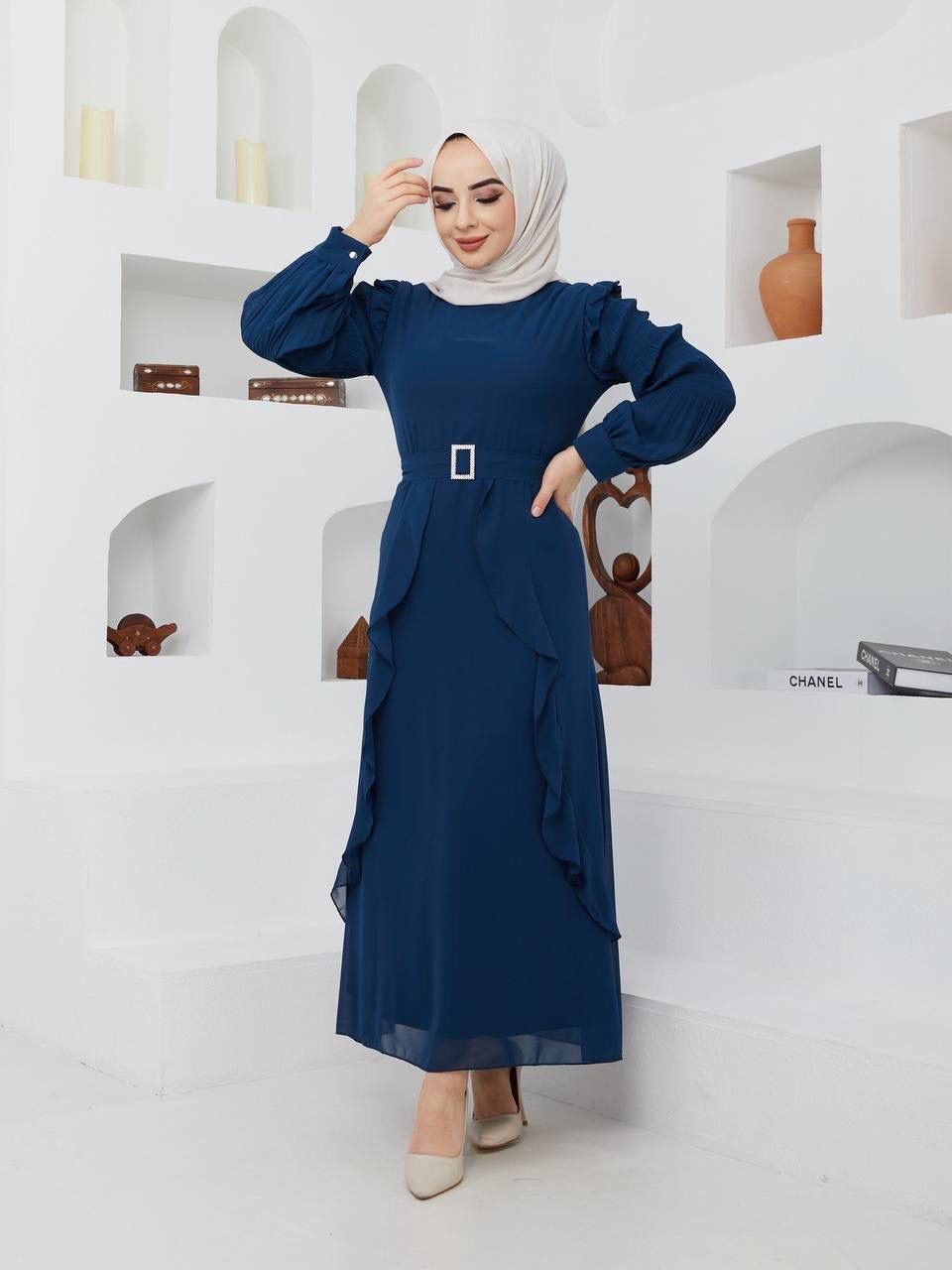 Efsun Moda Turkish Women's Chiffon Maxi Dress - 226 Efsun Moda Turkish Women's Chiffon Maxi Dress - 226