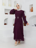 Efsun Moda Turkish Women's Chiffon Maxi Dress - 226 - Tuzzut.com Qatar Online Shopping