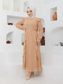 Efsun Moda Turkish Women's Chiffon Maxi Dress - 226 - Tuzzut.com Qatar Online Shopping