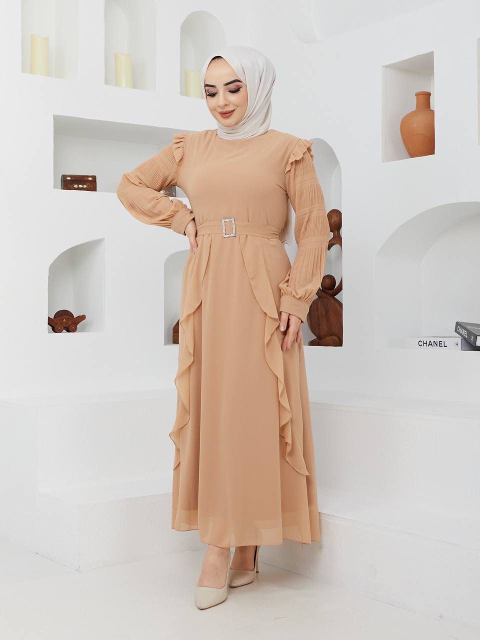 Efsun Moda Turkish Women's Chiffon Maxi Dress - 226 Efsun Moda Turkish Women's Chiffon Maxi Dress - 226
