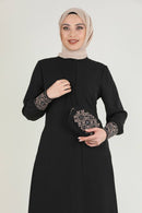 Turkish Fashion Prada Abaya Dress with Bag - 1391 Black - Tuzzut.com Qatar Online Shopping