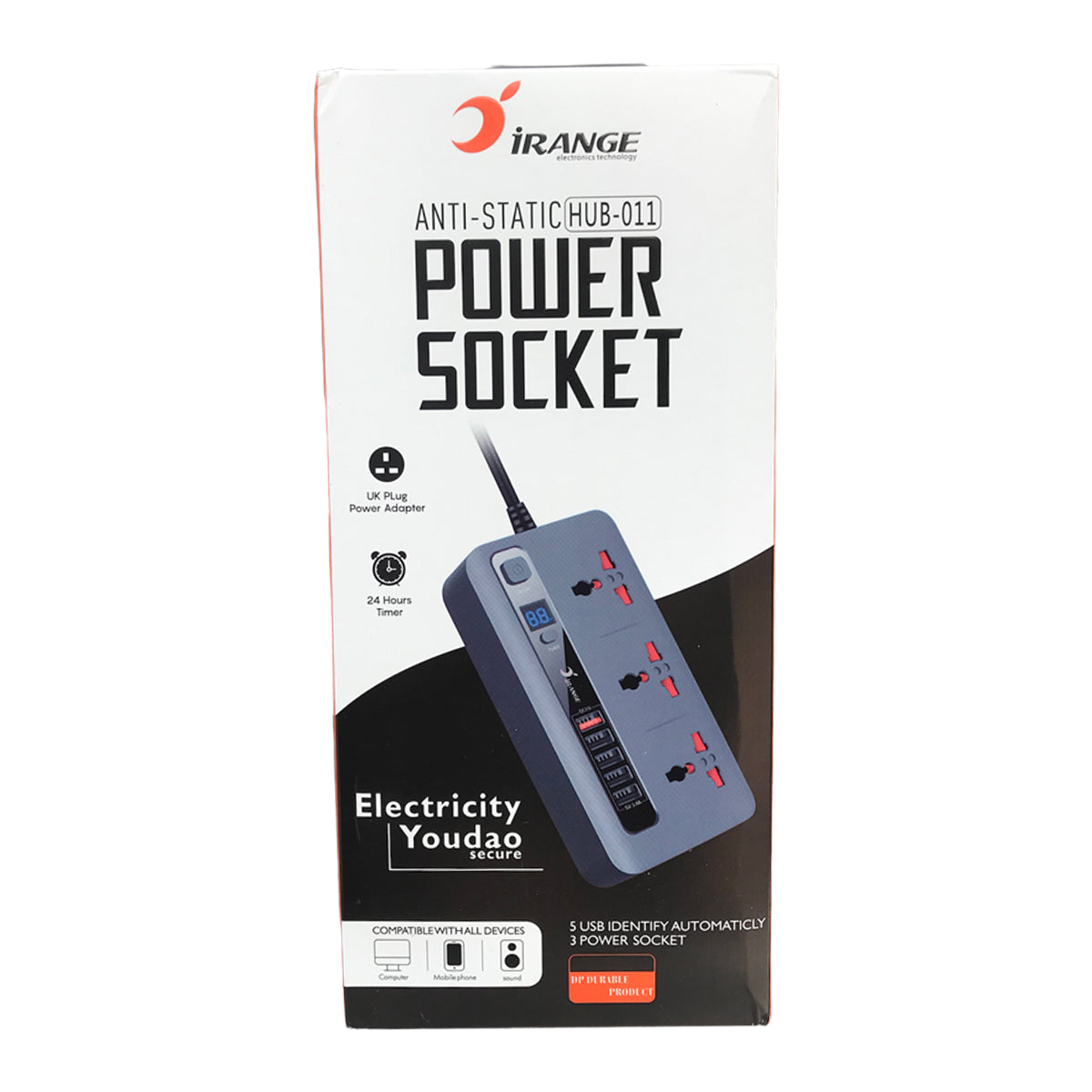 iRANGE Anti Static 5 USB Slot 3 Power Socket HUB-011 iRANGE Anti Static 5 USB Slot 3 Power Socket HUB-011