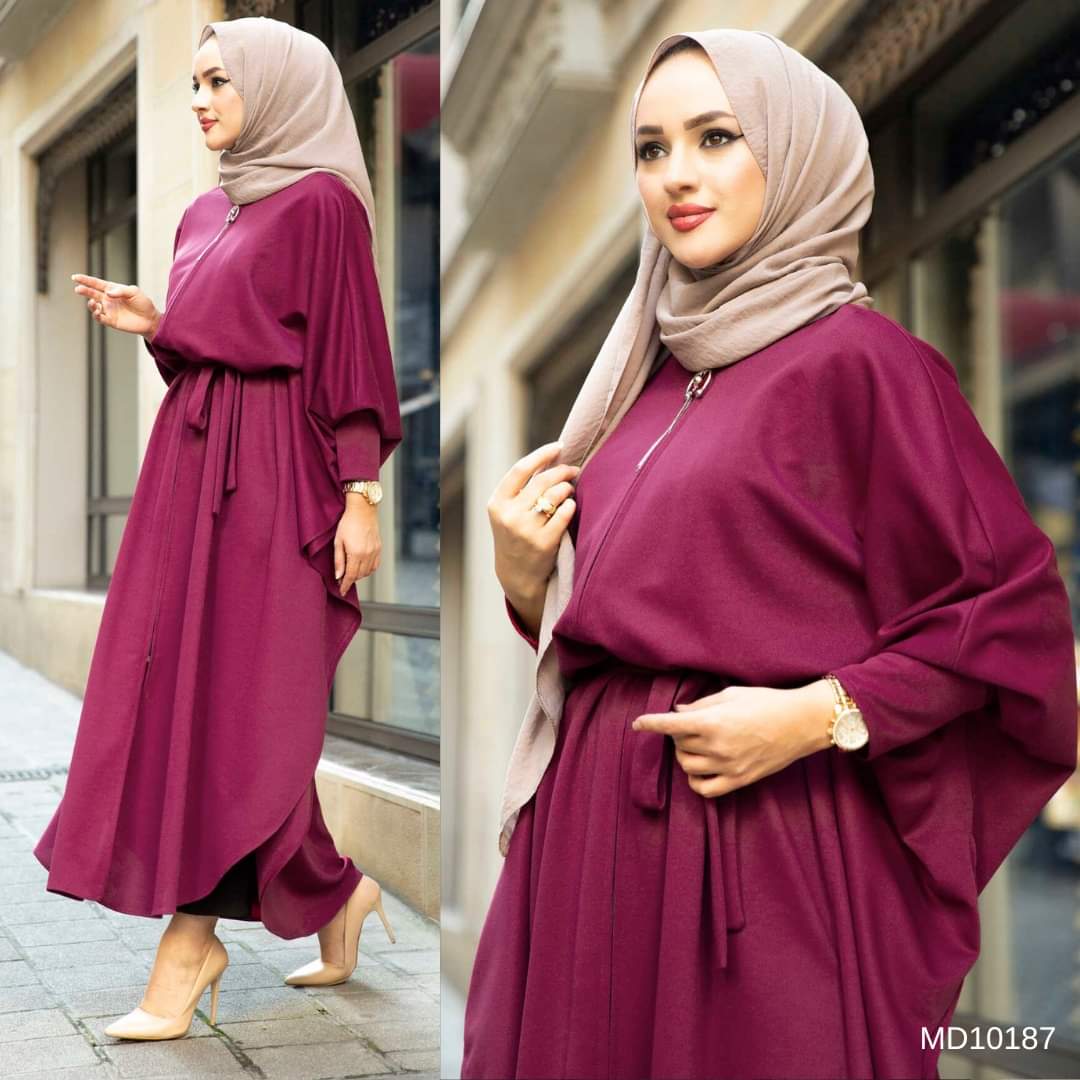 Turkish Women's Loose Zipper Ayrobin Long Dress -10167 Turkish Women's Loose Zipper Ayrobin Long Dress -10167