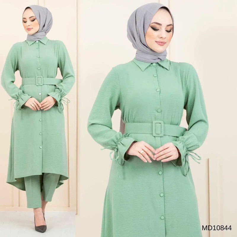Moda Pery Turkish Women's Ayrobin Elbise Dress - 10844 Green - Tuzzut.com Qatar Online Shopping