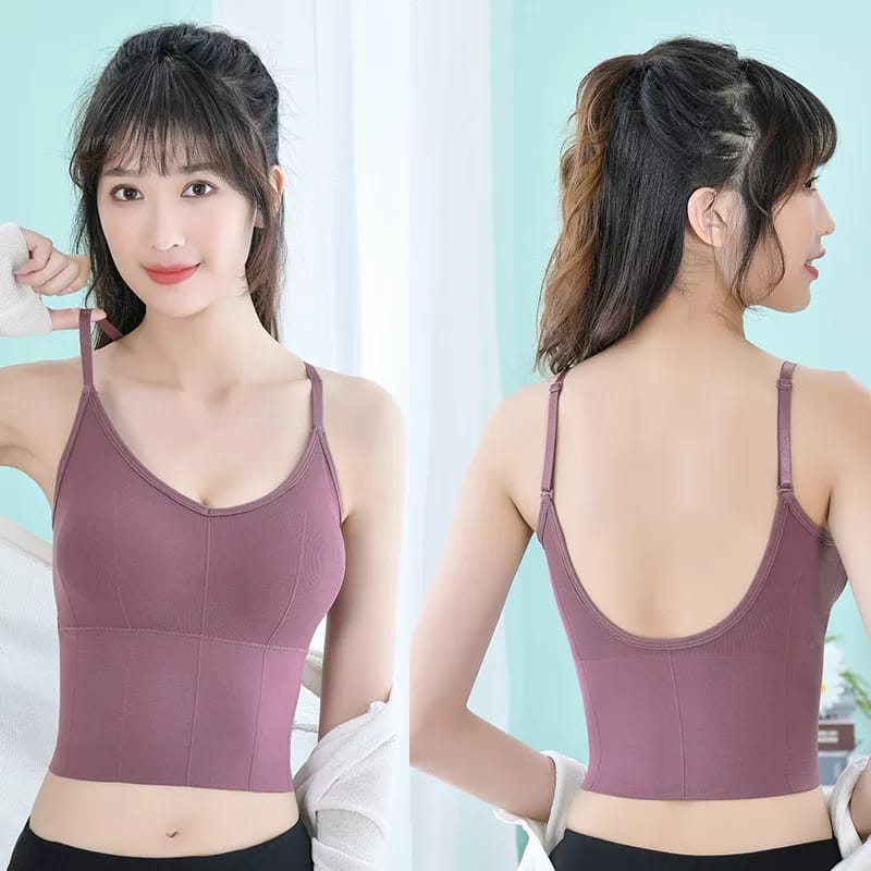 Seamless Top Women Fashion Crop Top Female Camisole Sexy Tank Tops  Streetwear Solid Color Intimate Lingerie Push Up Massage Pad - AliExpress