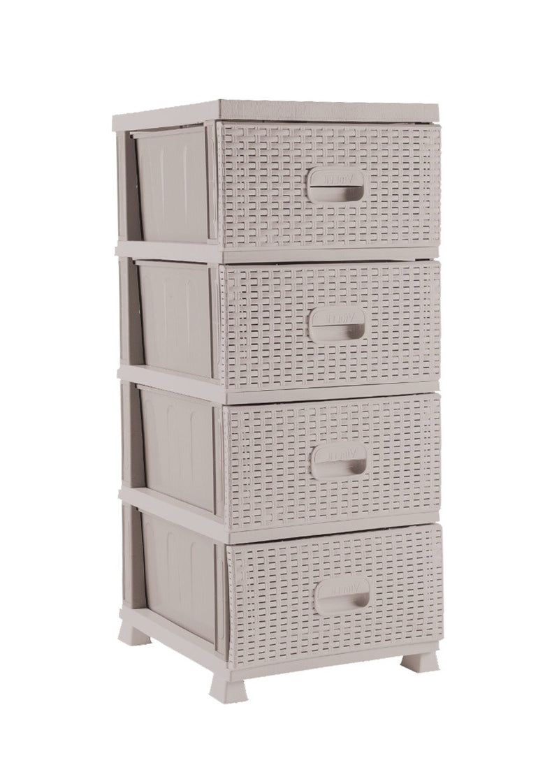 Free-Assembly Mobile Plastic Storage Cabinet, 3 Drawers, White - Moustache®
