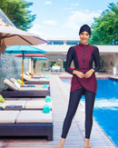Women's Burkini Modest Swimsuit Set - Maroon - Tuzzut.com Qatar Online Shopping